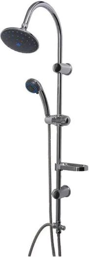 מוט פינוק עם ראש מקלחת עגול דגם לילך מבית River - צבע ניקל