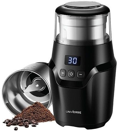 מטחנה דיגיטלית לקפה ותבלינים Universe 150W - צבע שחור