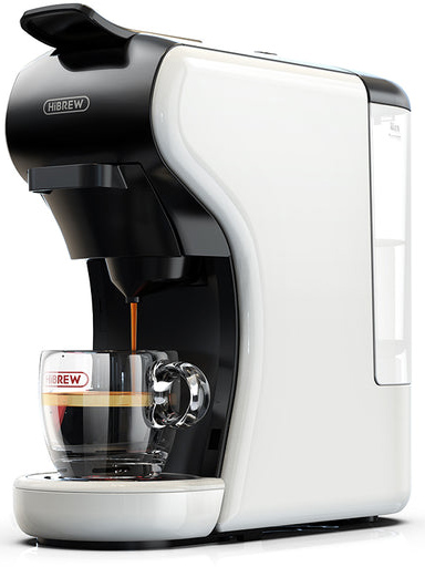 מכונת אספרסו 4 ב-1 ''הכל בה'' המקורית HiBREW H1A - צבע לבן