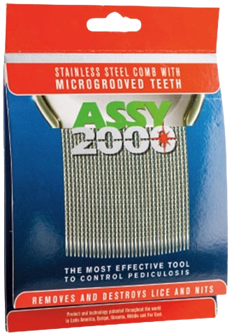 מסרק מפלדת אל-חלד להסרת כינים וביצי כינים Assy 2000