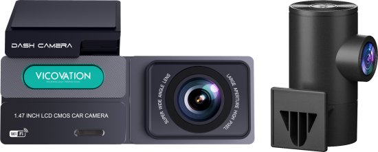 מצלמת דשבורד פרימיום קדמית 2K ואחורית 1080P דגם VicoVation G2