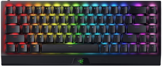 מקלדת גיימינג מכאנית אלחוטית Razer BlackWidow V3 Mini HyperSpeed 65% Yellow Switch - צבע שחור