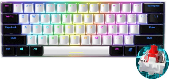 מקלדת גיימינג מכנית Sharkoon SKILLER SKG50 S4  בצבע לבן — מתג אדום