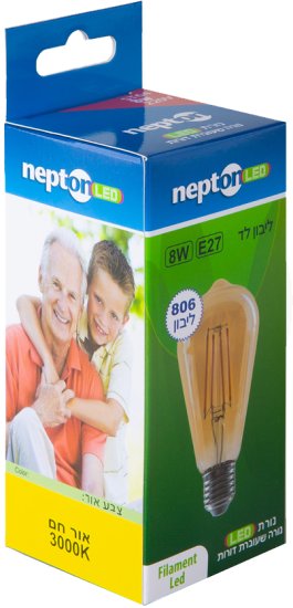 נורת ליבון זהובה NEPTON 8W E27 ST64 LED – גוון תאורה 3000K