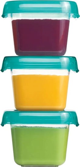 סט 3 קופסאות סיליקון להקפאה 60 מ''ל OXO TOT - צבע טורקיז