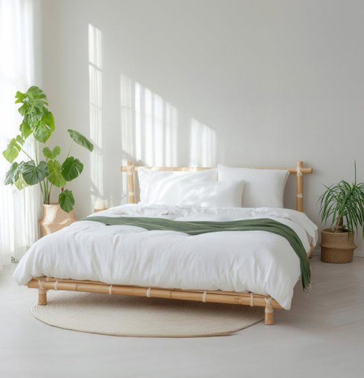 סט מצעים למיטת יחיד 90X200 ס''מ דגם במבוק Arige Gad - צבע שנהב