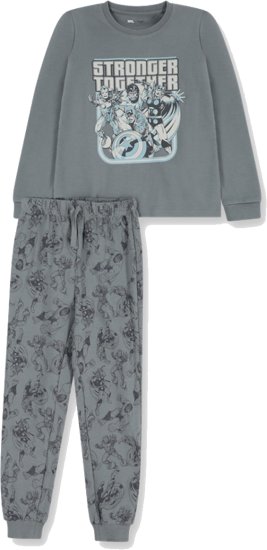 סט פיג'מה חולצה ומכנסיים 100% כותנה Minene - צבע טורקיז / הנוקמים (גילאי 9-10)