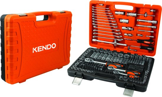 סט ראצ'טים ובוקסות 216 חלקים ''1/2 + ''3/8 + ''1/4 מבית Kendo