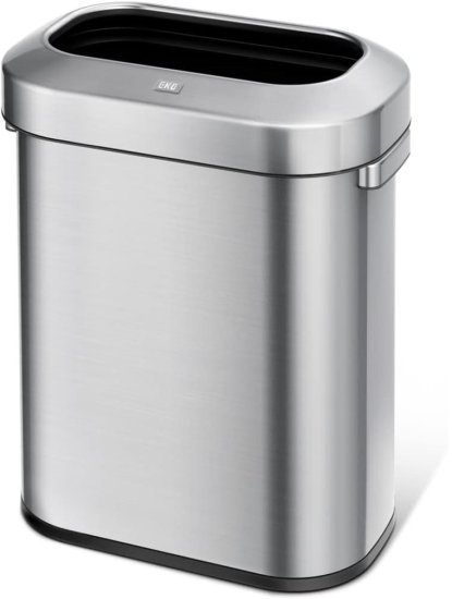 פח פתוח אובלי 60 ליטר Eko Urban – נירוסטה נגד טביעות אצבע