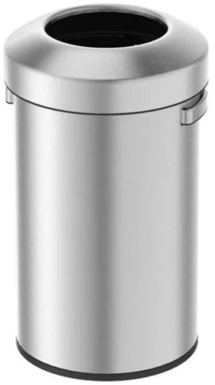 פח פתוח עגול 60 ליטר Eko Urban - נירוסטה נגד טביעות אצבע