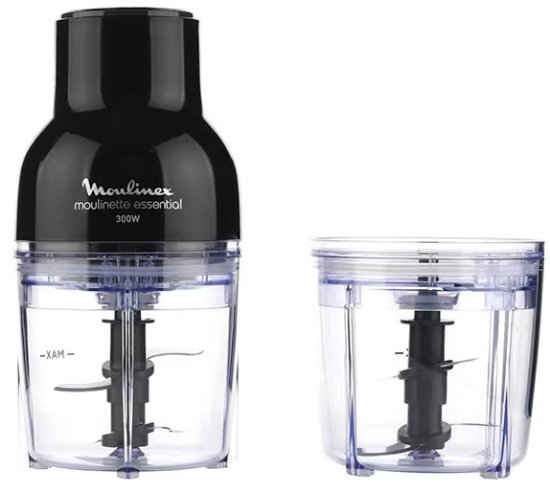קוצץ מזון חשמלי + 2 קערות 400 מ''ל Moulinex DJ520827 300W - צבע שחור