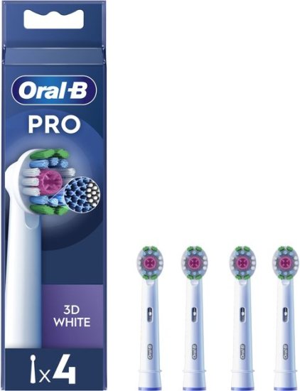 ראשים Pro 3D White למברשת שיניים חשמלית Oral B - סך הכל 4 יחידות
