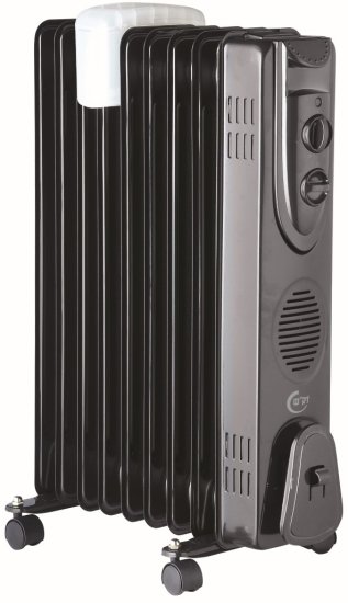 רדיאטור 9 צלעות עם מתקן לחות EF-09B 2000W זק''ש - צבע שחור