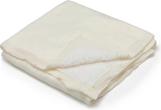 שמיכת פוינטל סרוגה מבית Nino - צבע לבן