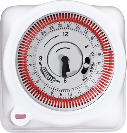 שעון 24 שעות לקופסא עגולה 55 מ''מ תחת הטיח Wise Electric S1 - צבע לבן