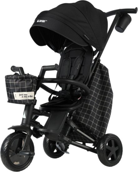 תלת אופן דו-כיווני עם 2 תיקים מבית Minene X Qplay - צבע שחור