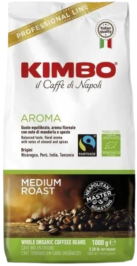 תערובת פולי קפה 1 ק''ג Kimbo Aroma Organic