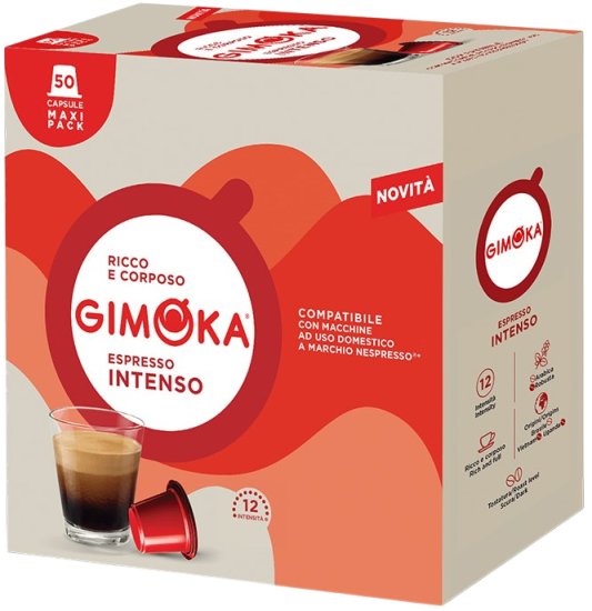 50 קפסולות אלומיניום Intenso מבית Gimoka - תואמות למכונות קפה Nespresso