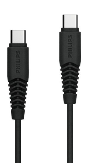 מציאון ועודפים - כבל סנכרון וטעינה USB Type-C ל-USB Type-C באורך 1 מטר מבית Philips - צבע שחור – תמונה 3