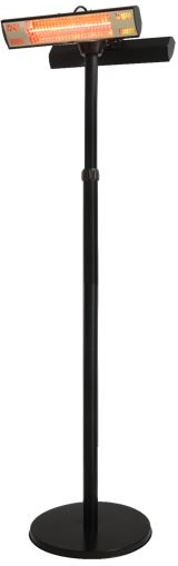 מקרן חום אינפרא 2 ראשים כולל עמוד מתכוונן 1500W/3000W מבית Amgazit - בגימור שחור – תמונה 3