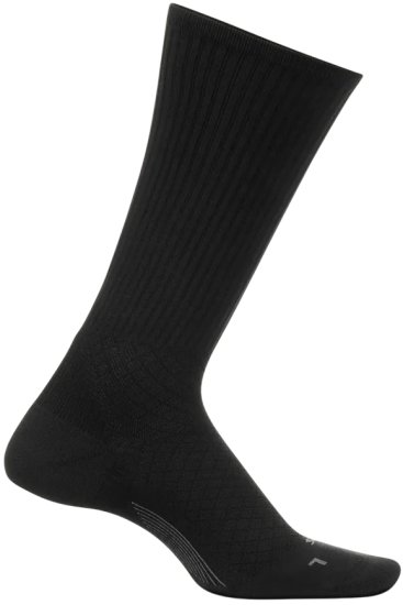 גרביים גבוהות ליום יום Feetures Mens Ultra Light Crew Wide Rib - מידה 47-51 (XL) - צבע Black – תמונה 3