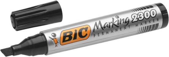 טוש פרמננט ראש שטוח BIC 2300 - שחור – תמונה 3
