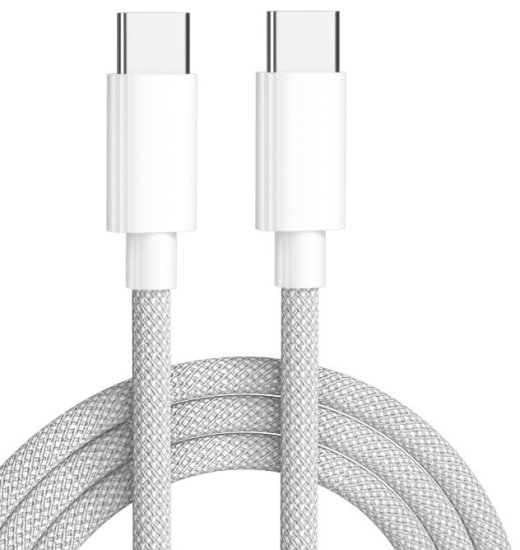 כבל סנכרון וטעינה מהירה 60W באורך 2 מטר Type-C ל-Type-C מבית FVI Technologies - צבע אפור – תמונה 3