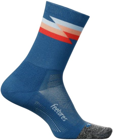 גרבי ספורט Feetures Elite Light Cushion Mini Crew - מידה 43-46 (L) - צבע Synthwave Blue