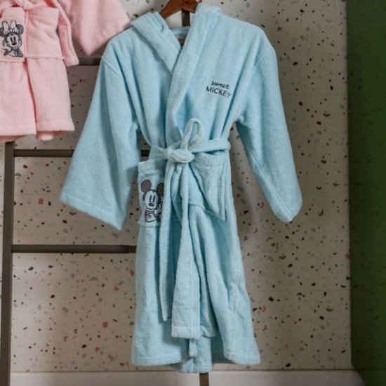 חלוקי רחצה לילדים 100% כותנה לגילאי 2-4 מבית Vardinon - דגם Sweet Mickey