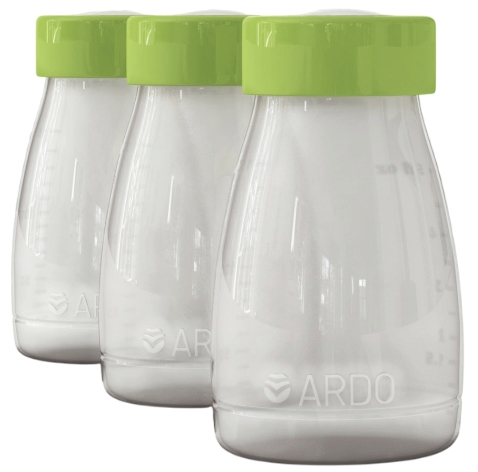 מארז בקבוקים לאחסון חלב אם בפח 150 מ''ל מבית Ardo - סה''כ 3 יחידות