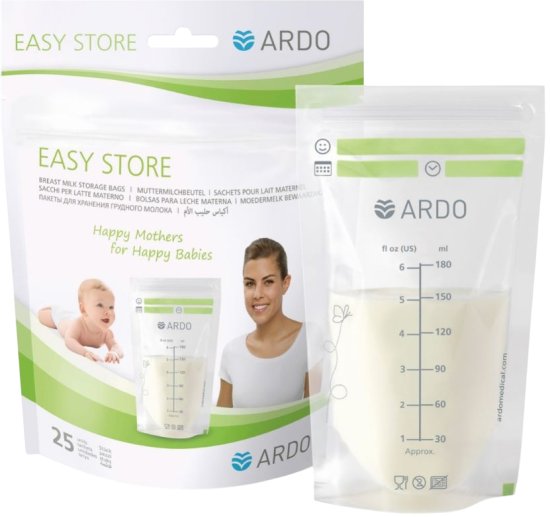מארז שקיות אחסון חלב אם בנפח 180 מ''ל מבית Ardo - סה''כ 25 יחידות