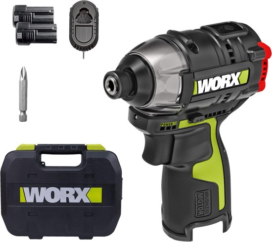 מברגת אימפקט 12V נטענת + 2 סוללות 2Ah+ מטען + מזוודה Worx