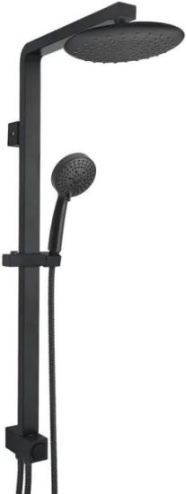 מוט פינוק עם ראש מקלחת עגול דגם אריאלה מבית River - צבע שחור