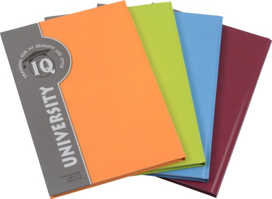 מחברת כריכה קשה A4 מבית IQ - דפים חלקים