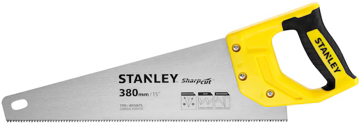 מסור יד 15 אינץ' / 38 ס''מ Stanley Sharpcut 7TPI