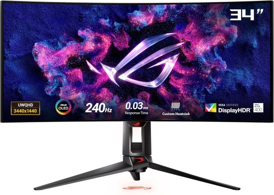 מסך מחשב גיימינג קעור ''Asus ROG Swift OLED PG34WCDM 240Hz 34