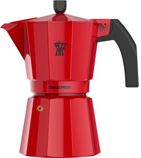 מקינטה אלומיניום 6 כוסות סדרת ITALEXPRESS מבית Pezzetti - אדום