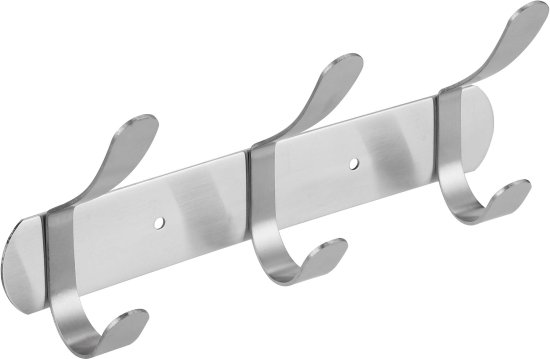 מתלה מגבות 3 ווים 25 ס''מ Aquila Set And Stick - צבע כרום מוברש