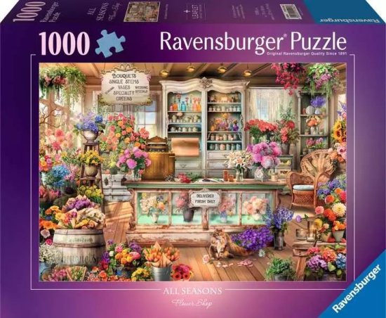 פאזל 1000 חלקים Ravensburger - חנות פרחי העונה