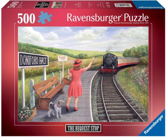 פאזל 500 חלקים Ravensburger - בחורה וכלב בתחנת רכבת