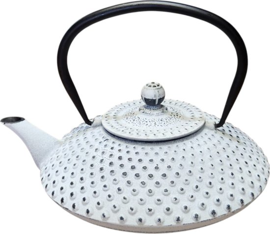 קומקום יפני ברזל יצוק 1.25 ליטר דגם Hira מבית Guro - לבן