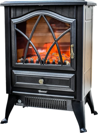 קמין חימום חשמלי קטן Arrow 1800W - צבע שחור