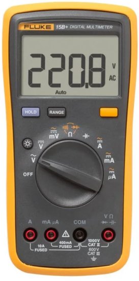 רב מודד דיגיטלי לחשמלאים 600V CAT III דגם +Fluke 15B