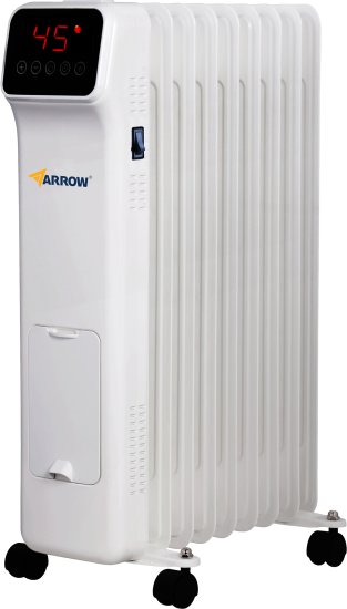 רדיאטור חימום דיגיטלי 9 צלעות עם שלט ומתקן תליית כביסה Arrow 2000W