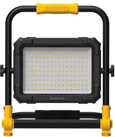 תאורת הצפה נטענת 100W מבית Semicom - גוון אור 6000K - צבע שחור