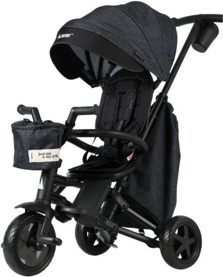 תלת אופן דו-כיווני עם 2 תיקים מבית Minene X Qplay - צבע אפור פחם