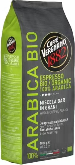 תערובת פולי קפה 1 ק''ג Caffe Vergnano 1882 100% Arabica Bio