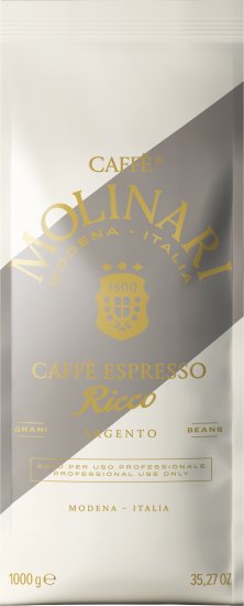 תערובת פולי קפה 1 ק''ג Coffee Molinari Caffe Espresso Ricco Argento