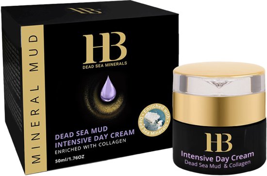 HB Dead Sea Minerals - קרם יום אינטנסיבי בוץ ים המלח מועשר בקולגן - בנפח 50 מ''ל