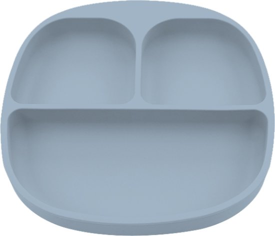 צלחת סיליקון מחולקת מרובעת לתינוק מבית Yamayo - צבע כחול – תמונה 3